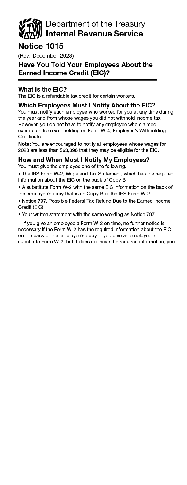 Have You Told Your Employees About the Earned Income Credit (EIC)?