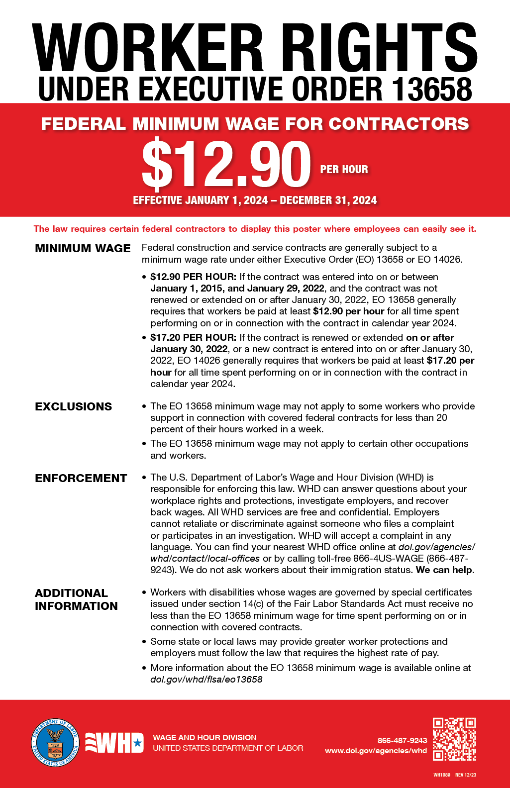 federal minimum wage contracts contractors