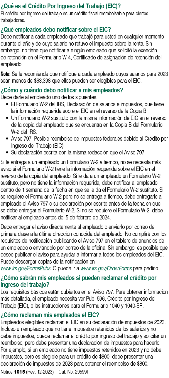 ¿Qu es el Cr dito Por Ingreso del Trabajo (EIC)? El cr dito por ingreso del trabajo es un cr dito fiscal reembolsabl...